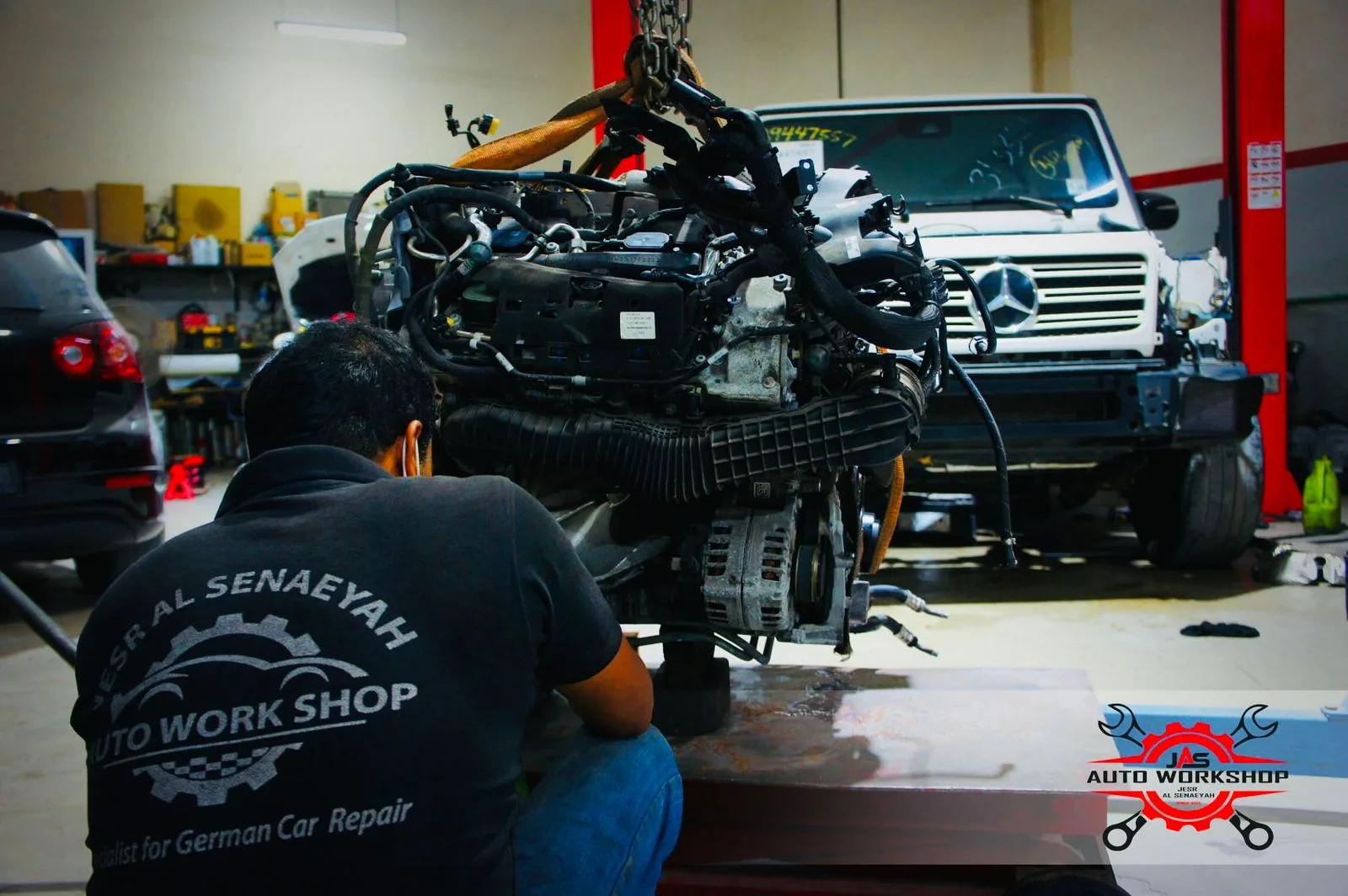 Mercedes engine repair work